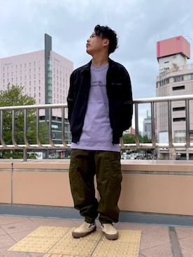 「スタッフセンバツ」｜「アイテム（ジャージ）」を使った、Syunさん（メンズ・165cm）の夏コーディネート