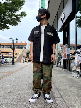 「アイテム（マスク、ブラック系）」を使った、Syunさん（メンズ・165cm）の夏コーディネート
