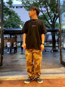 「AVIREX（アヴィレックス）のリラックス イージーパンツ/RELAX EASY PANTS/アヴィレックス/AVIREX（その他パンツ）」を使った、Syunさん（メンズ・165cm）の夏コーディネート