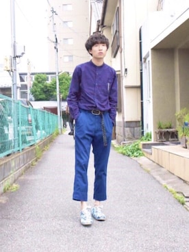 「STUDY（スタディー）のアイテム」を使った、𝐊𝐀𝐙𝐔さん（メンズ・172cm）の夏コーディネート