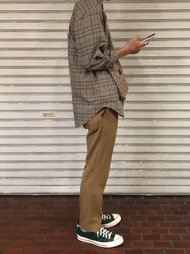 「LENO（リノ）のアイテム（トップス）」を使った、TAKAYAさん（メンズ・174cm）の秋コーディネート