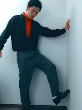 「RALPH LAUREN（ラルフ ローレン）のアイテム（シャツ/ブラウス、ブラック系）」を使った、🅱enさん（メンズ・176cm）の冬コーディネート