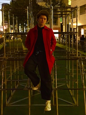「Yves Saint Laurent（イヴサンローラン）のアイテム（パンツ）」を使った、🅱enさん（メンズ・176cm）の冬コーディネート