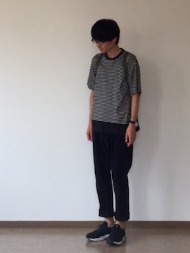 「BLACK&BLUE（ブラックアンドブルー）のアイテム（トップス）」を使った、おせりさん（メンズ・173cm）の夏コーディネート
