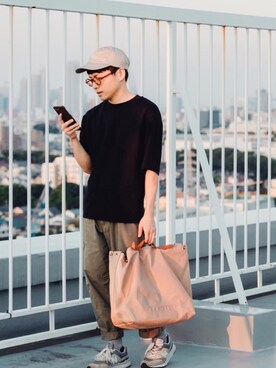 「SUOLO（スオーロ）のアイテム」を使った、kurashinoiyashiさん（メンズ・160cm）の春コーディネート