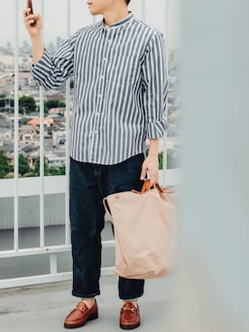 「SUOLO（スオーロ）のアイテム」を使った、kurashinoiyashiさん（メンズ・160cm）の夏コーディネート