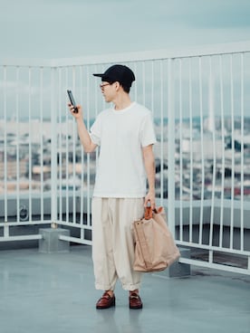 「SUOLO（スオーロ）のアイテム」を使った、kurashinoiyashiさん（メンズ・160cm）の夏コーディネート