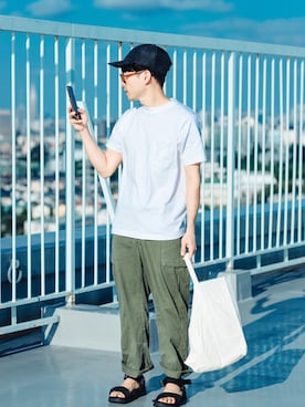 「BEAMS（ビームス）のBEAMS / 6パネル キャップ（キャップ）」を使った、kurashinoiyashiさん（メンズ・160cm）の夏コーディネート
