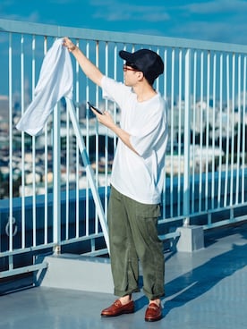 「BEAMS（ビームス）のBEAMS / 6パネル キャップ（キャップ）」を使った、kurashinoiyashiさん（メンズ・160cm）の夏コーディネート