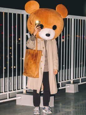 「ハロウィン」｜「アイテム（ステンカラーコート）」を使った、kurashinoiyashiさん（メンズ・160cm）の秋コーディネート