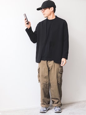 「EDIFICE（エディフィス）のアイテム（キャップ）」を使った、kurashinoiyashiさん（メンズ・160cm）の冬コーディネート