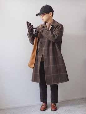 「EDIFICE（エディフィス）のアイテム（キャップ）」を使った、kurashinoiyashiさん（メンズ・160cm）の冬コーディネート