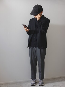 「EDIFICE（エディフィス）のアイテム（キャップ）」を使った、kurashinoiyashiさん（メンズ・160cm）の冬コーディネート