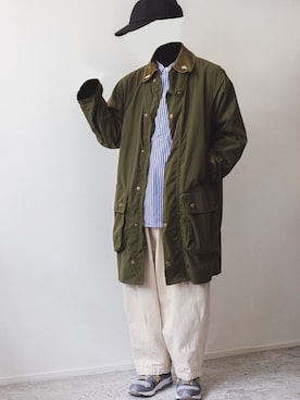 「SHIPS（シップス）のアイテム（ステンカラーコート）」を使った、kurashinoiyashiさん（メンズ・160cm）の春コーディネート