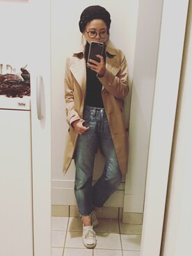 「ドラフトリーバイス」｜「アイテム（トレンチコート）」を使った、mayuさん（レディース・151cm）の冬コーディネート