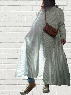 「antiqua」｜「アイテム（シャツワンピース）」を使った、M★★★さん（レディース・156cm）の春コーディネート