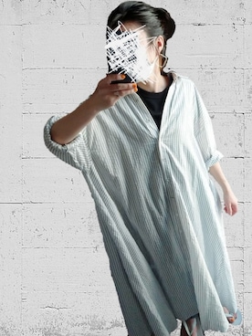 「antiqua」｜「アイテム（シャツワンピース）」を使った、M★★★さん（レディース・156cm）の春コーディネート