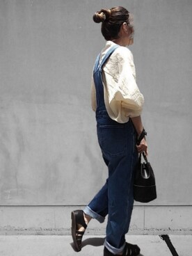 「EDWIN（エドウィン）のアイテム（オールインワン・サロペット）」を使った、M★★★さん（レディース・156cm）の夏コーディネート