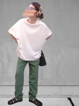 「シルケット」｜M★★★さん（レディース・156cm）の夏コーディネート