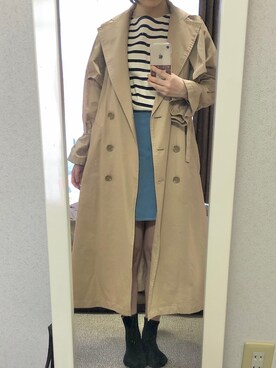 「URBAN RESEARCH（アーバンリサーチ）のアイテム（トレンチコート）」を使った、雪見だいふくさん（レディース・152cm）の春コーディネート