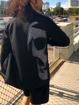 「COMME des GARCONS HOMME（コム デ ギャルソン・オム）のアイテム（ブルゾン）」を使った、藤本拓也さん（メンズ・171cm）の春コーディネート