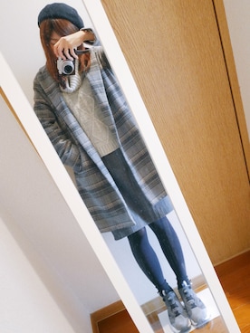 「Reebok（リーボック）のReebok INSTAPUMP FURY TECH【SP】（スニーカー、グレー系）」を使った、yu-yuさん（レディース）の冬コーディネート