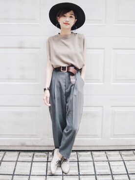 「Accessorize（アクセサライズ）のアイテム（帽子）」を使った、如如RuRuさん（レディース・152cm）の春コーディネート