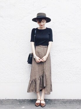 「Accessorize（アクセサライズ）のアイテム（帽子）」を使った、如如RuRuさん（レディース・152cm）の夏コーディネート