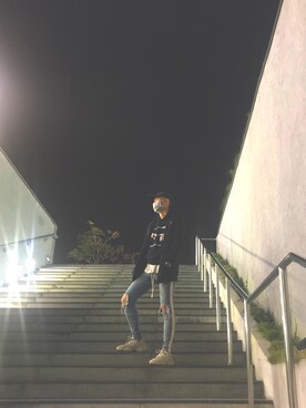 「アイテム（スタジャン）」を使った、drew smileさん（メンズ・176cm・10代）の春コーディネート