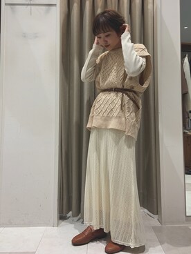 「Te chichi TERRASSE」｜「アイテム（ローファー）」を使った、ｳ ｯ ﾃﾞｨさん（レディース・153cm）の春コーディネート