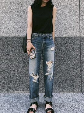 「BEAMS（ビームス）のアイテム（イヤリング）」を使った、Kaiさん（レディース・155cm）の夏コーディネート