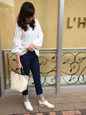 「バルーンスリーブ」｜ニコルさん（レディース・164cm）の春コーディネート