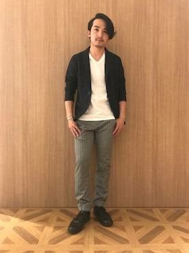 「MONSIEUR NICOLE（ムッシュニコル）のアイテム」を使った、ニコルさん（メンズ・170cm）の春コーディネート