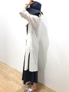 「リゾートスタイル」｜「アイテム（セットアップ）」を使った、ニコルさん（レディース・164cm）の夏コーディネート