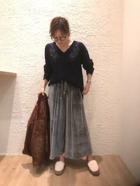 「Grand PARK（グランドパーク）のアイテム」を使った、ニコルさん（レディース・164cm）の秋コーディネート