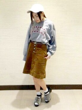 「179/WG（イチナナキュウダブルジー）のアイテム（帽子）」を使った、ニコルさん（レディース・164cm）の秋コーディネート