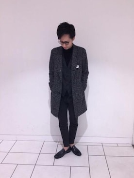 「アイテム（チェスターコート、その他）」を使った、ニコルさん（メンズ・170cm）の秋コーディネート
