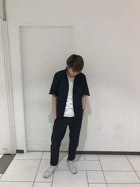 「mobus（モーブス）のアイテム」を使った、ニコルさん（メンズ・175cm）の夏コーディネート