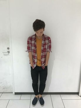 「スリッポン 白」｜ニコルさん（メンズ・170cm）の夏コーディネート