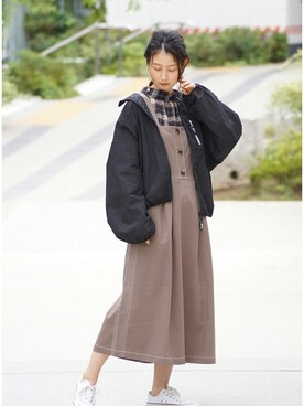 「179/WG（イチナナキュウダブルジー）のアイテム（ブルゾン）」を使った、ニコルさん（レディース・164cm）の秋コーディネート