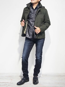 「HIDEAWAYS NICOLE（ハイダウェイニコル）のアイテム」を使った、ニコルさん（メンズ・170cm）の秋コーディネート