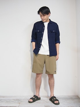 「Grand PARK（グランドパーク）のアイテム」を使った、ニコルさん（メンズ・178cm）の夏コーディネート