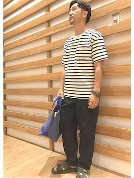 「Grand PARK（グランドパーク）のアイテム」を使った、ニコルさん（メンズ・169cm）の夏コーディネート