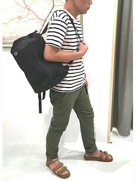 「Grand PARK（グランドパーク）のアイテム」を使った、ニコルさん（メンズ・178cm）の夏コーディネート