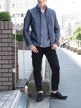 「NICOLE CLUB FOR MEN（ニコルクラブフォーメン）のアイテム（ブルゾン）」を使った、ニコルさん（メンズ・172cm）の夏コーディネート