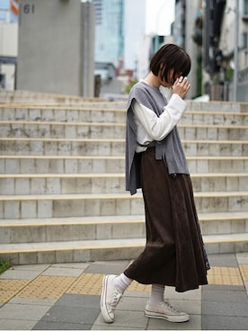 「コンバース オールスター」｜ニコルさん（レディース・163cm）の秋コーディネート