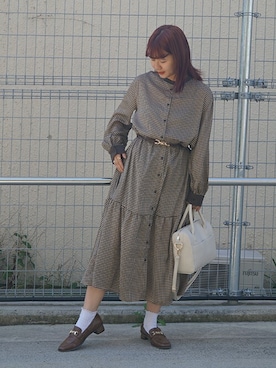 「179/WG（イチナナキュウダブルジー）のアイテム（ワンピース/ドレス）」を使った、ニコルさん（レディース・158cm）の秋コーディネート