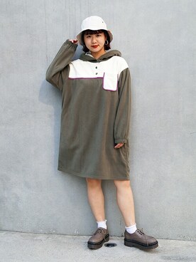 「179/WG（イチナナキュウダブルジー）のアイテム（帽子）」を使った、ニコルさん（レディース・158cm）の冬コーディネート