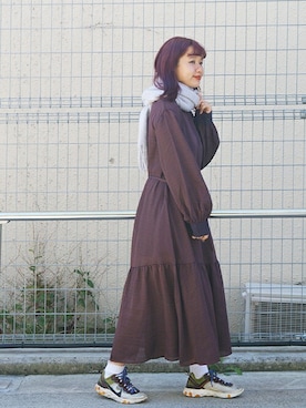 「179/WG（イチナナキュウダブルジー）のアイテム（ワンピース/ドレス）」を使った、ニコルさん（レディース・158cm）の秋コーディネート