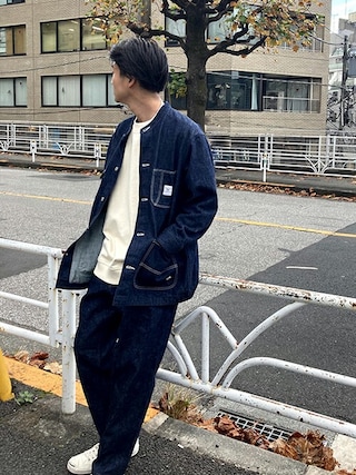 極美品　Momotaro Jeans デニムカバーオール　春コーデ 大人気カバーオール！｜MOMOTARO JEANS MOMOTARO JEANS 児島味野